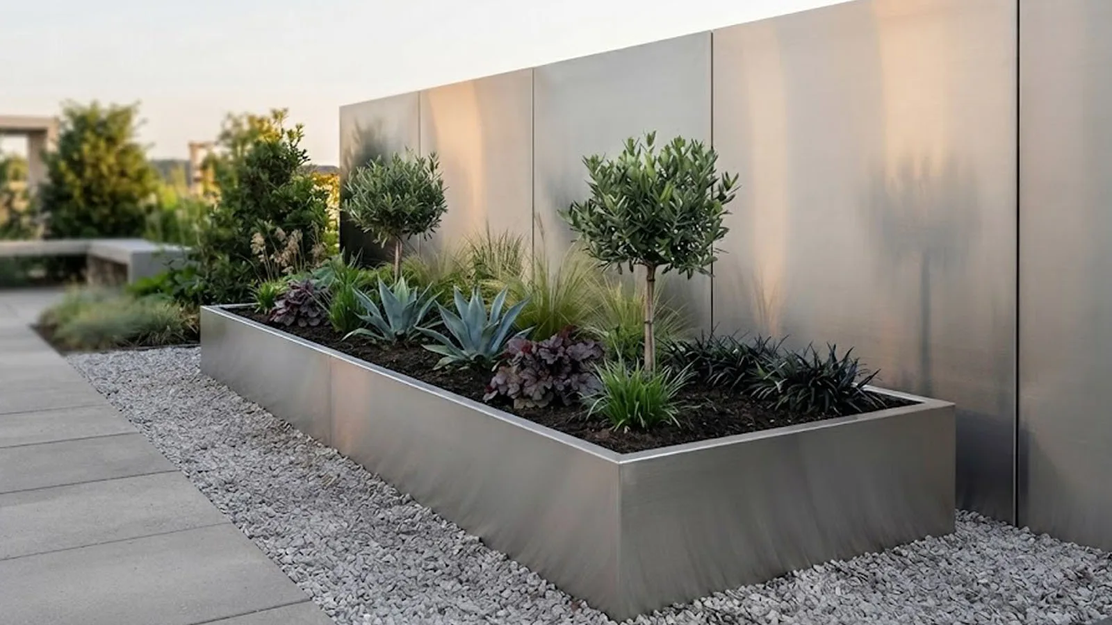 Edelstahl im Gartenbau: Zeitlose Eleganz und Langlebigkeit für Sichtschutzwände und Hochbeete