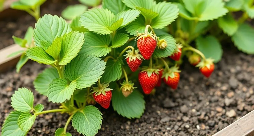Erdbeeren im Hochbeet