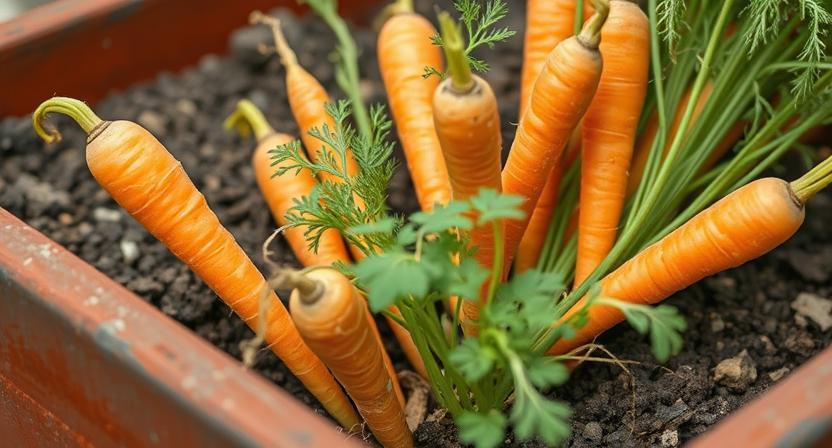 was-gehoert-nicht-in-ein-hochbeet - Mohrrüben im Hochbeet