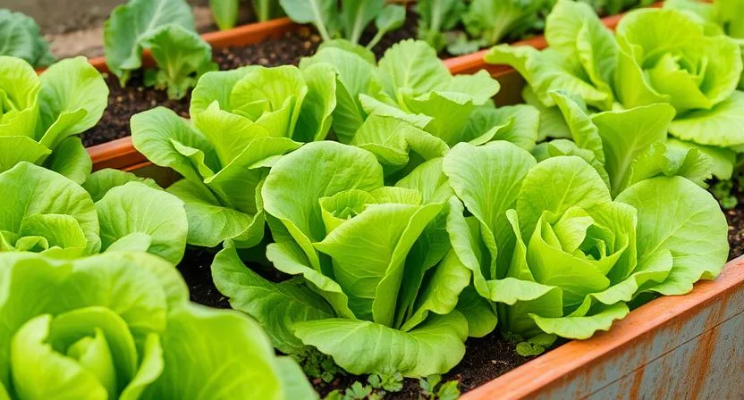 Salat im Hochbeet