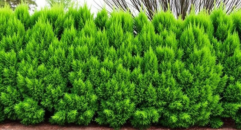 pflanzen-als-winterharter-sichtschutz - Thuja im Hochbeet