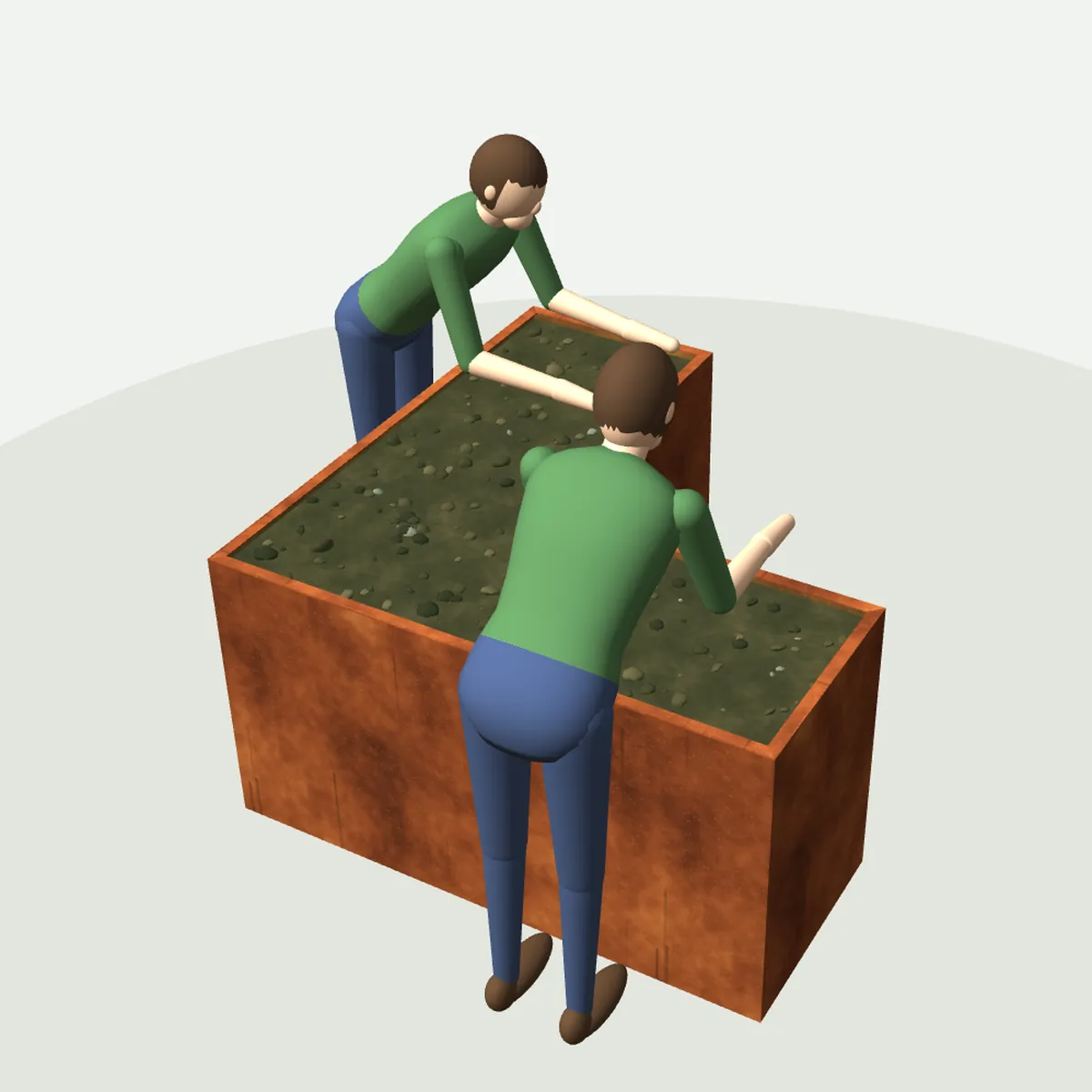 3D-Maßansicht mit Person zum Größenvergleich
