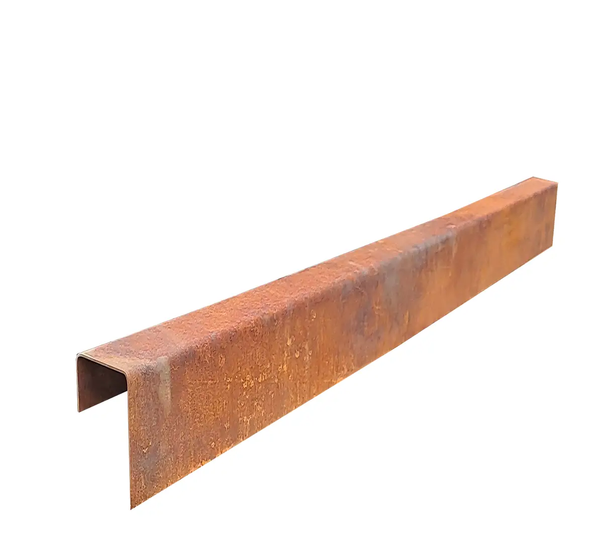Produktbild Auflage Profile aus Cortenstahl in modularer Bauweise, weisser Hintergrund