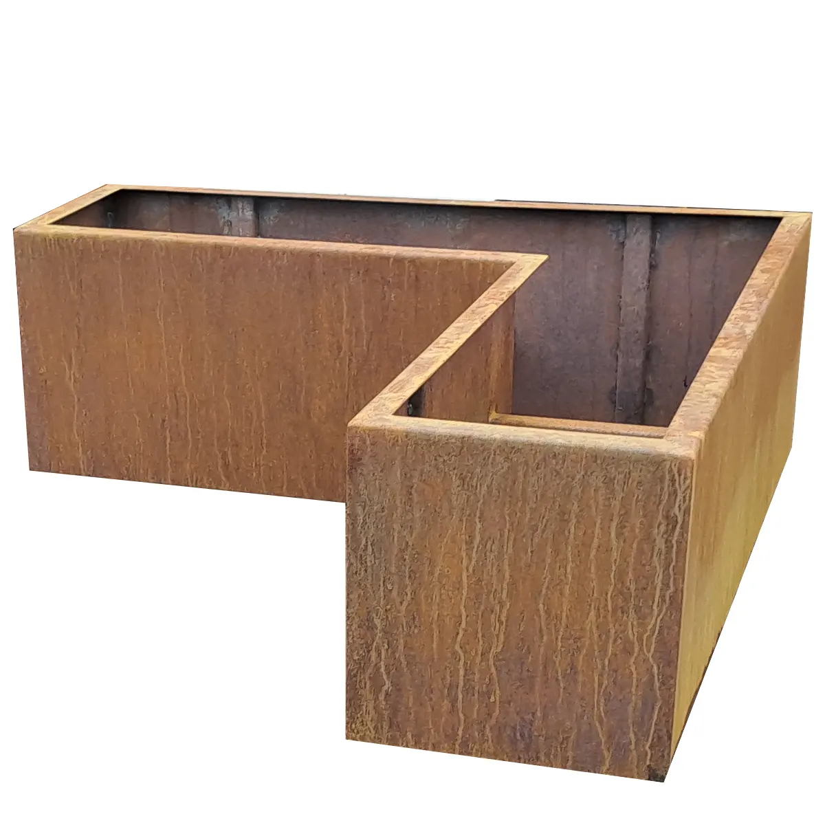 Produktbild Edelrost Hochbeete aus Cortenstahl in modularer Bauweise, weisser Hintergrund