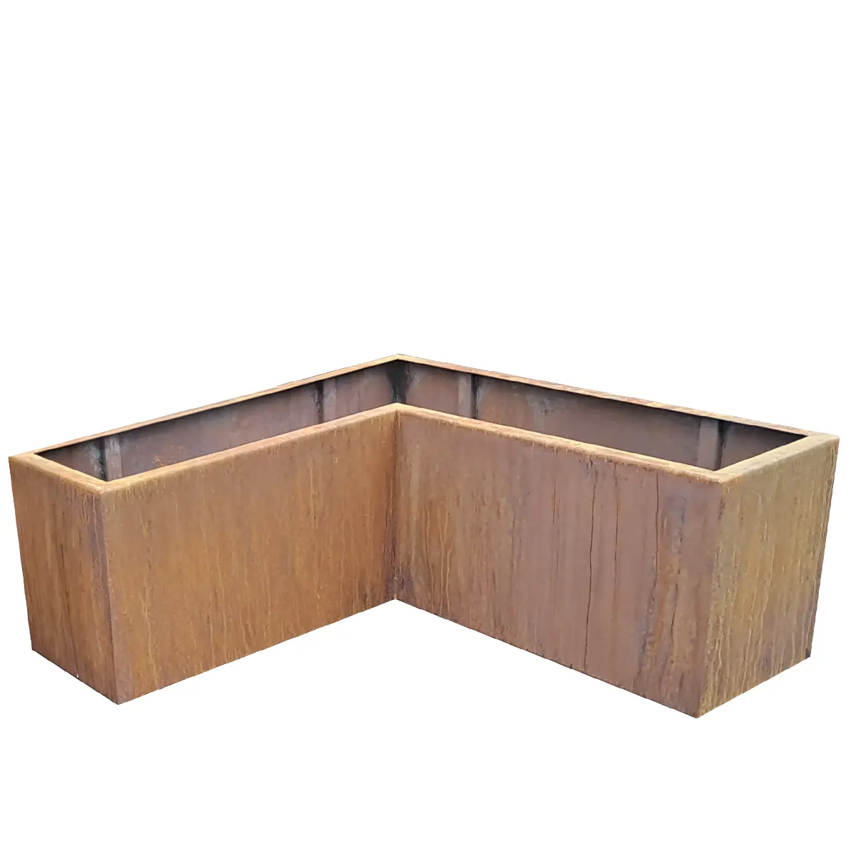 Produktbild Edelrost Hochbeete aus Cortenstahl in modularer Bauweise, weisser Hintergrund