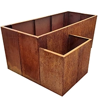 Cortenstahl Hochbeet in der Größe 200x80x80x120x80x80cm