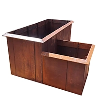 Cortenstahl Hochbeet in der Größe 300x100x80x160x80x60cm