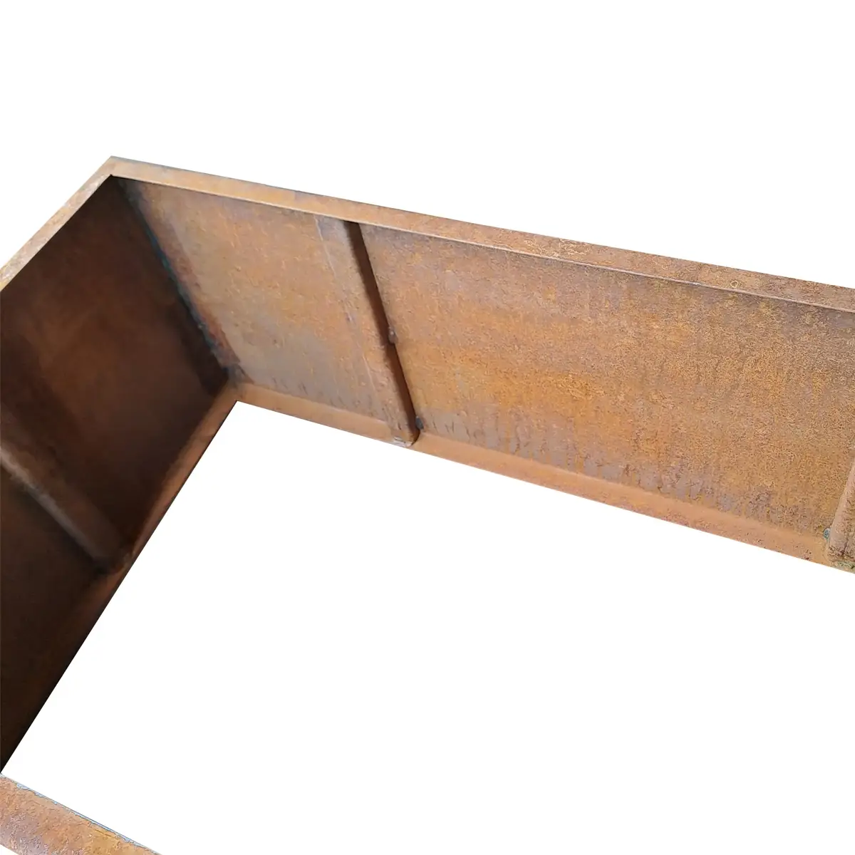 Produktbild Edelrost Hochbeete aus Cortenstahl in modularer Bauweise, weisser Hintergrund