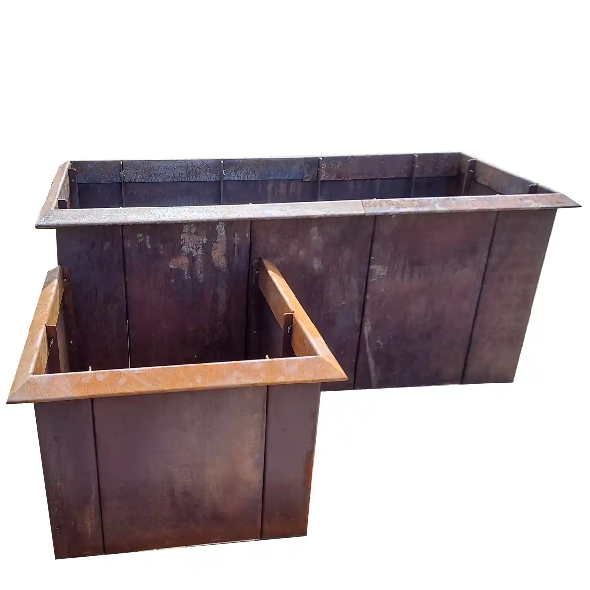 Produktbild Cortenstahl Hochbeete in modularer Bauweise, weisser Hintergrund
