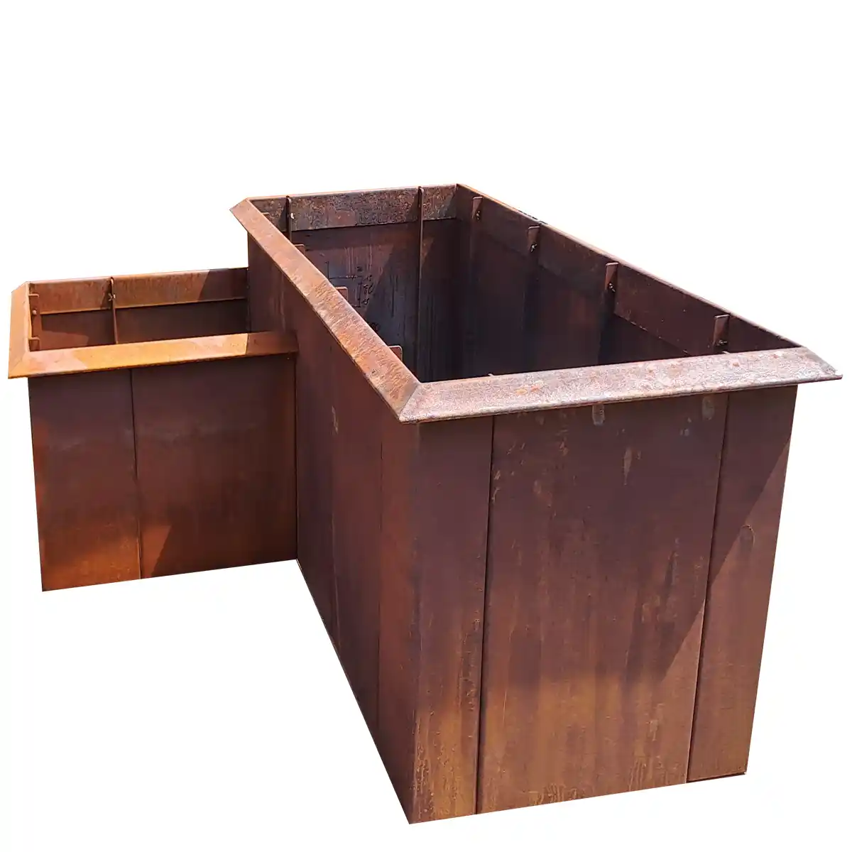 Produktbild Cortenstahl Hochbeete in modularer Bauweise, weisser Hintergrund