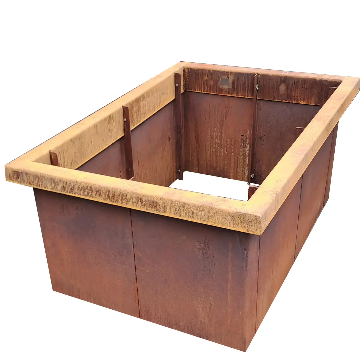 Produktbild Cortenstahl Hochbeete in modularer Bauweise, weisser Hintergrund