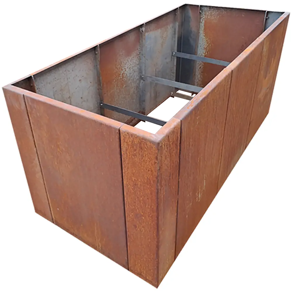 Produktbild Cortenstahl Hochbeete in modularer Bauweise, weisser Hintergrund