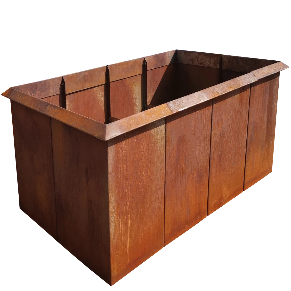 Produktbild Cortenstahl Hochbeete in modularer Bauweise, weisser Hintergrund