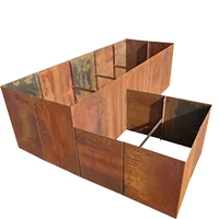 Cortenstahl Hochbeet in der Größe 200x60x80x120x60x80cm