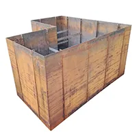 Cortenstahl Hochbeet in der Größe 200x100x200x100x80cm