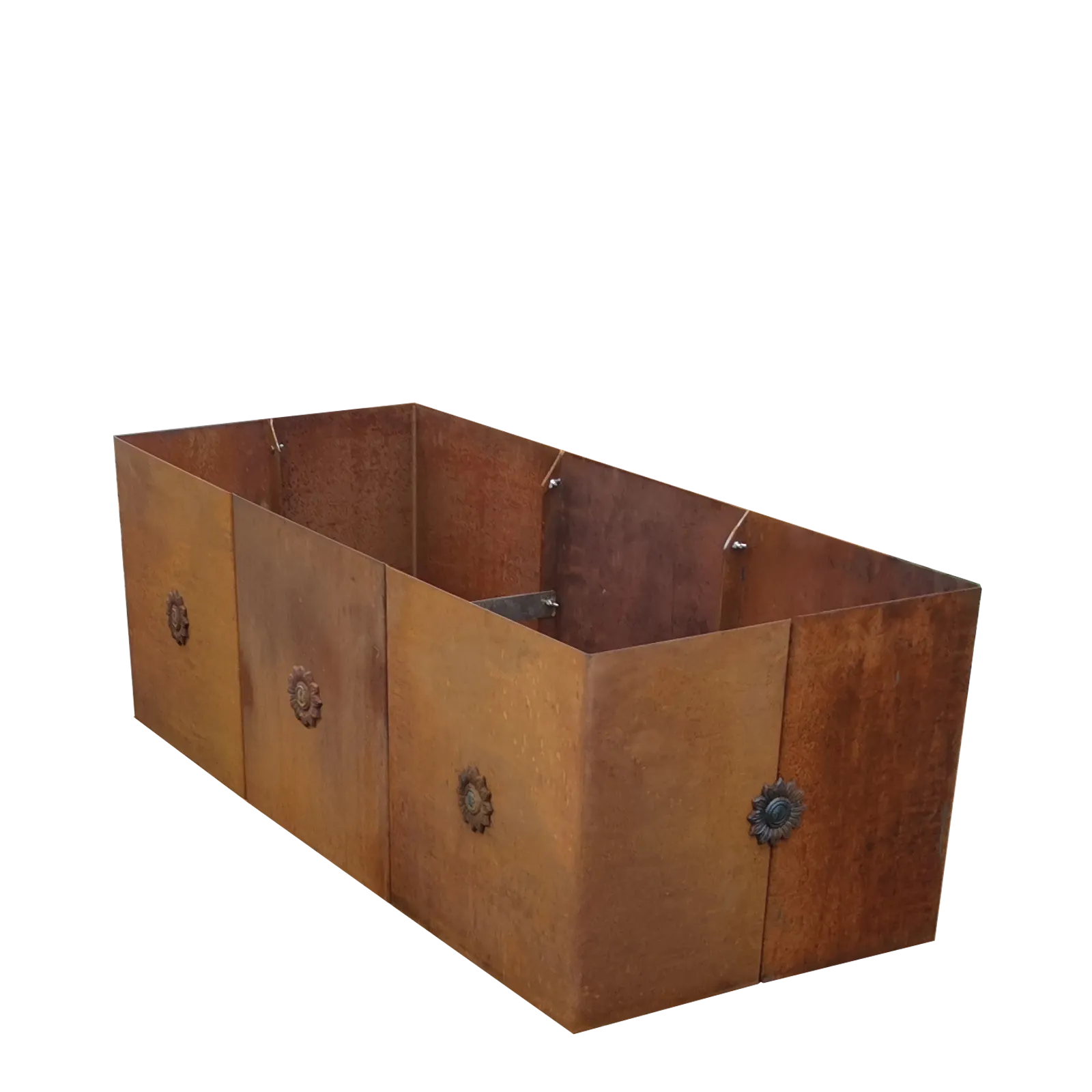 Produktbild Edelrost Hochbeete aus Cortenstahl in modularer Bauweise, weisser Hintergrund