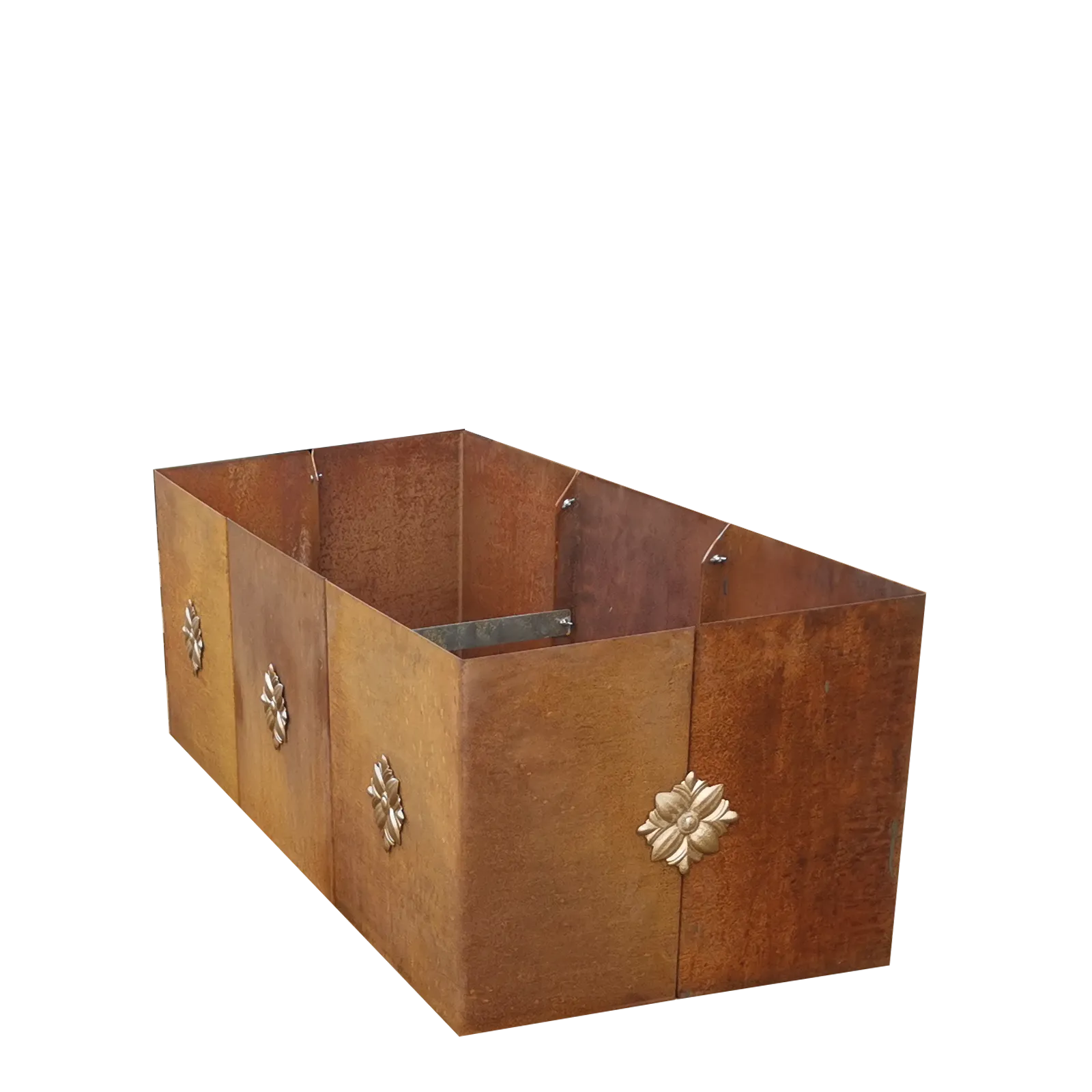 Produktbild Edelrost Hochbeete aus Cortenstahl in modularer Bauweise, weisser Hintergrund