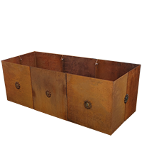 Cortenstahl Hochbeet in der Größe 150x80x80cm