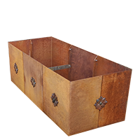 Cortenstahl Hochbeet in der Größe 200x100x80cm