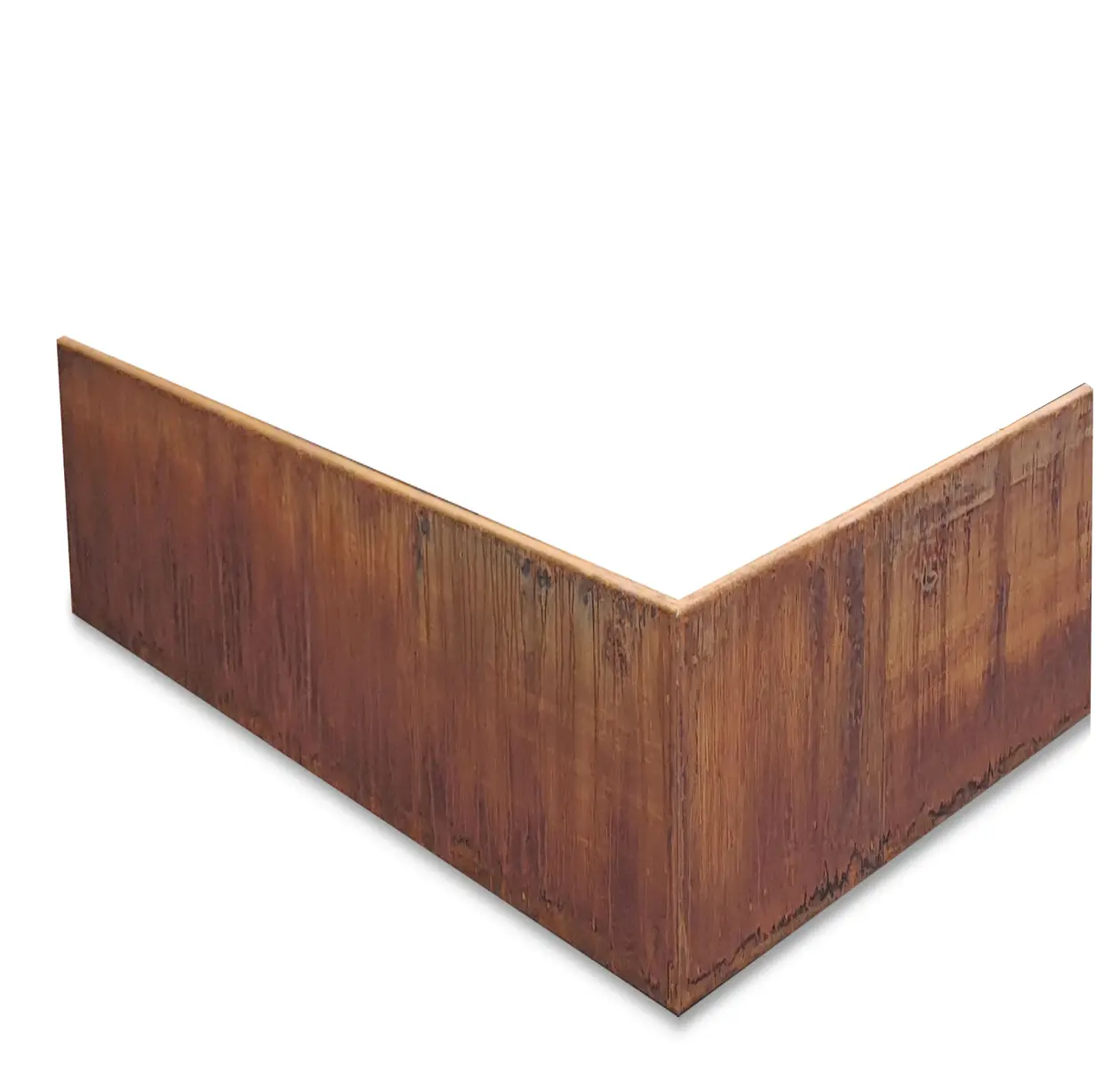 Produktbild Stützmauer aus Cortenstahl in modularer Bauweise, weisser Hintergrund