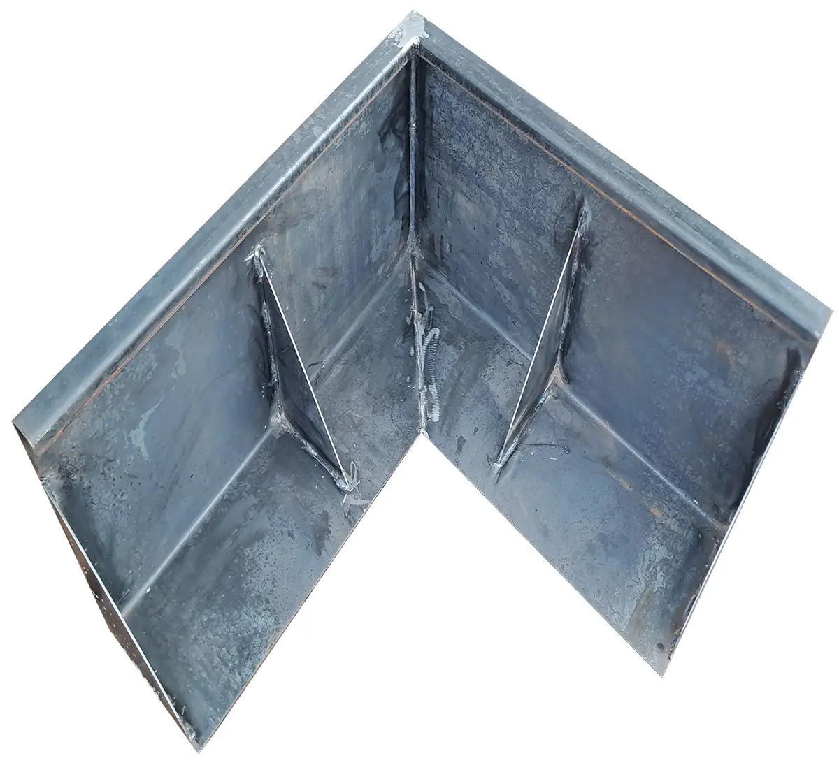 Produktbild Stützmauer aus Cortenstahl in modularer Bauweise, weisser Hintergrund