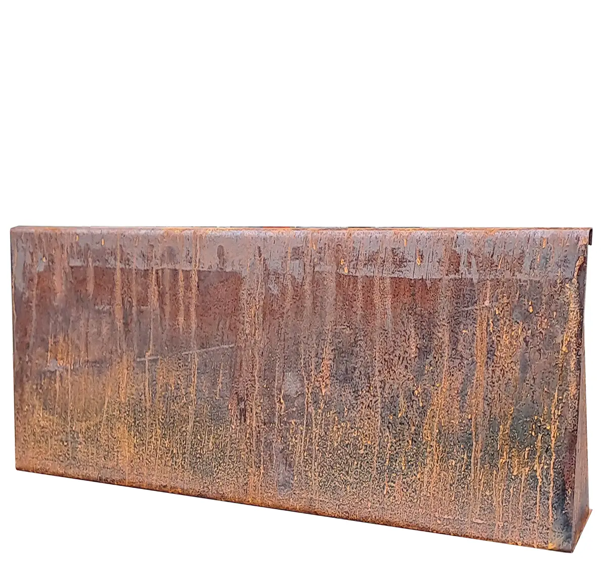 Produktbild Stützmauer aus Cortenstahl in modularer Bauweise, weisser Hintergrund