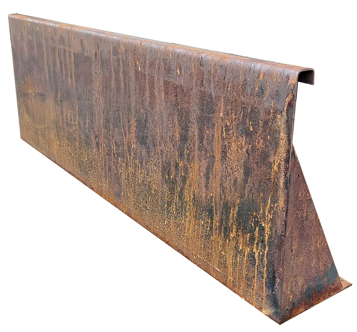 Produktbild Stützmauer aus Cortenstahl in modularer Bauweise, weisser Hintergrund