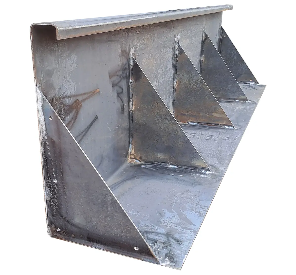 Produktbild Stützmauer aus Cortenstahl in modularer Bauweise, weisser Hintergrund