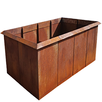 Cortenstahl Hochbeet mit Schneckenschutz als Bausatz