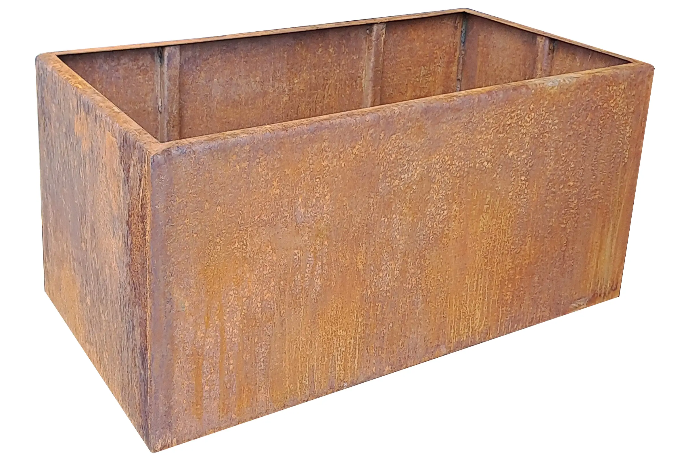 Edelrost Hochbeete aus Cortenstahl Produktbild Edelrost Hochbeete aus Cortenstahl in modularer Bauweise, weisser Hintergrund