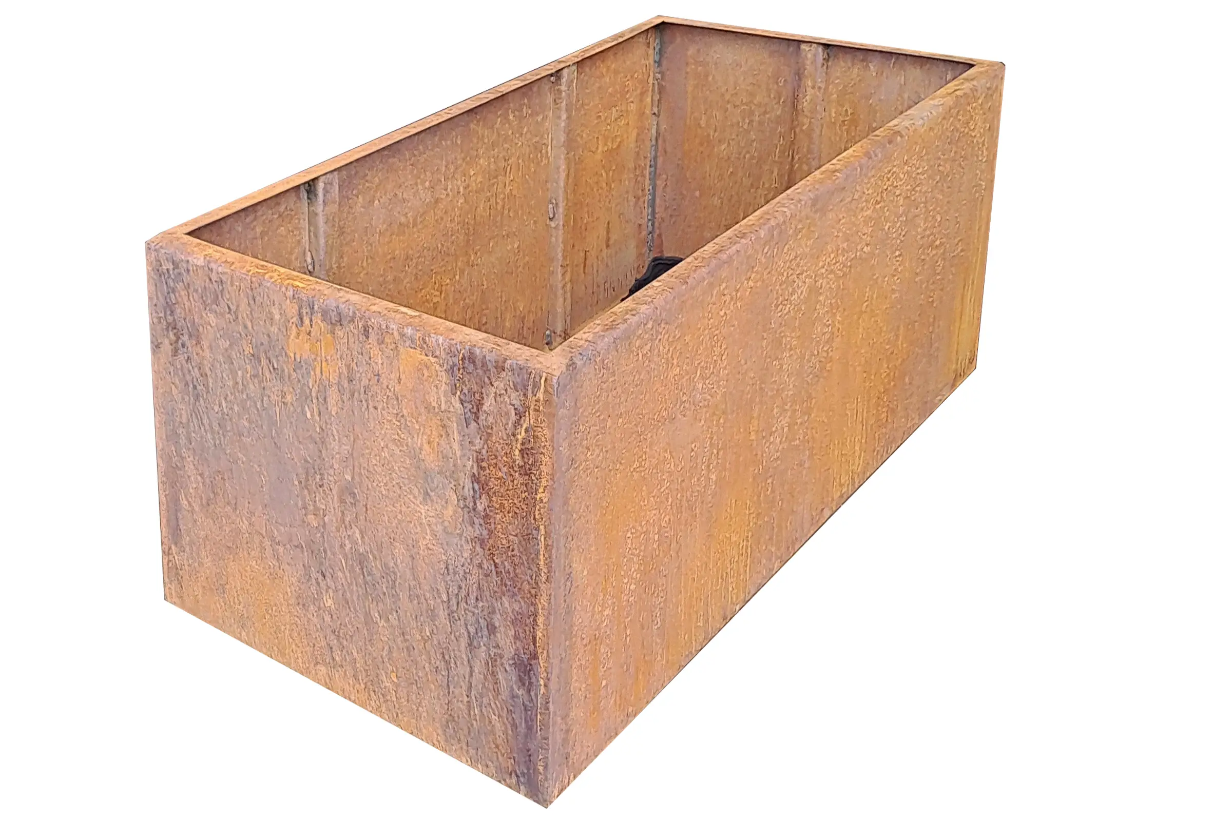 Edelrost Hochbeete aus Cortenstahl Produktbild Edelrost Hochbeete aus Cortenstahl in modularer Bauweise, weisser Hintergrund