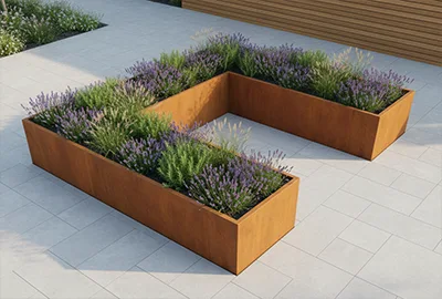 U-förmiges Cortenstahl Hochbeet