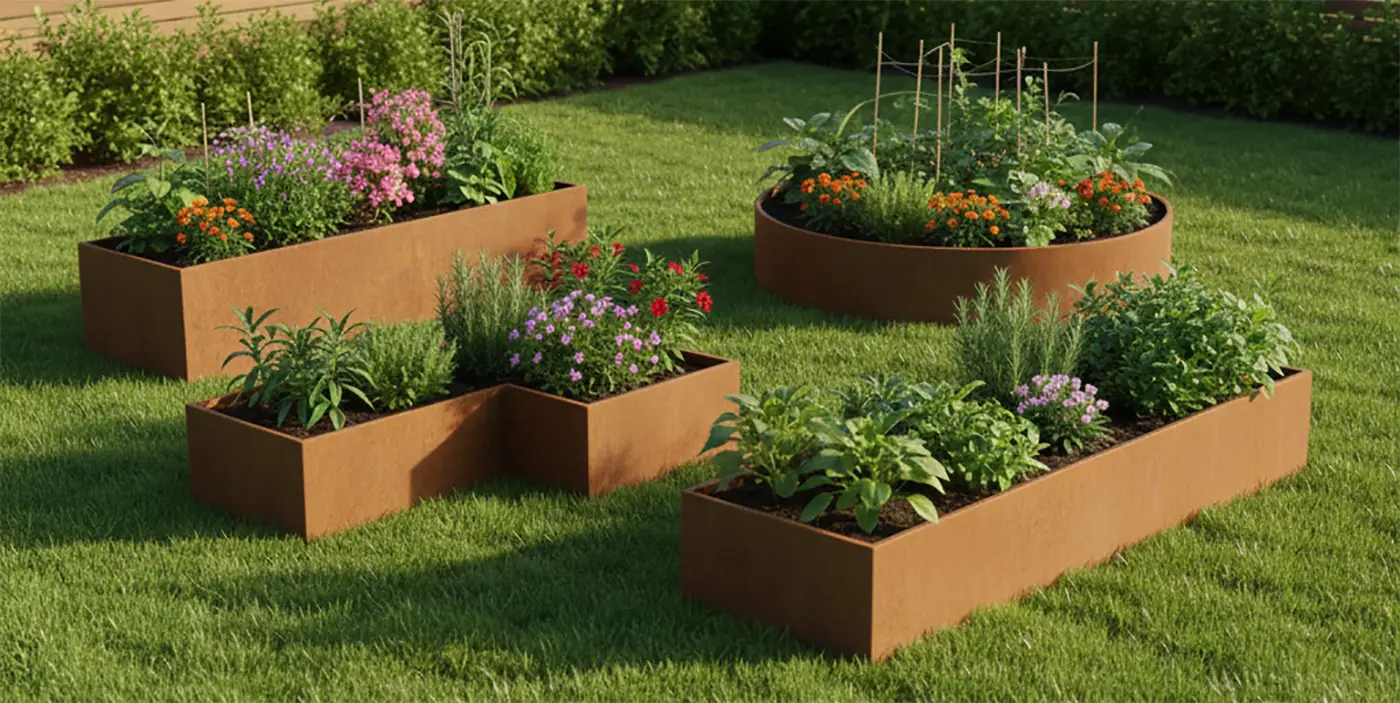 Hochwertige Cortenstahl Hochbeete - Handgefertigt in Deutschland